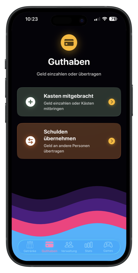 Guthaben-Verwaltung — Cola Theme